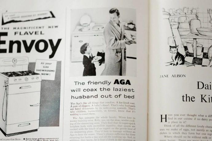 man and woman in book page